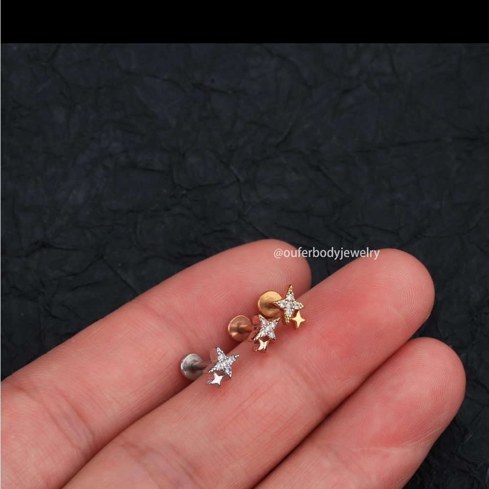 Silver Star Stud Earrings